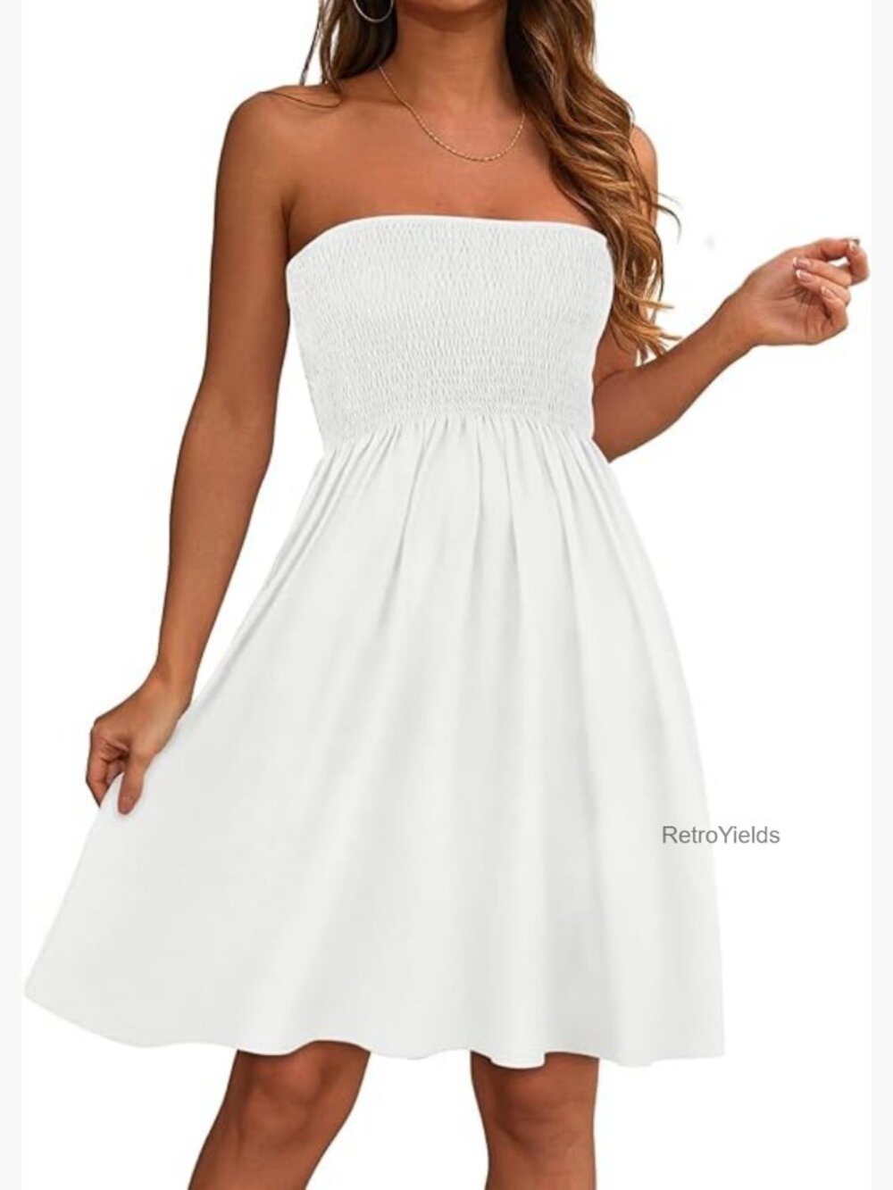 Strapless Tube Sundress with High Waist Ruffle Midi